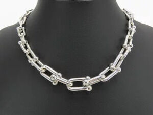 Tiffany Co Graduated Link Necklace Sterling Silver Choker Pendant
